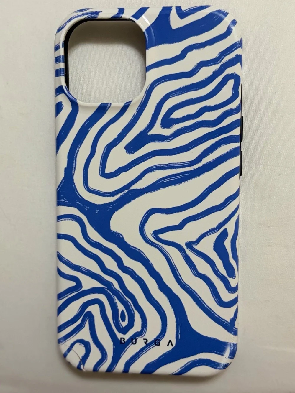 BURGA IPhone 15 Cases - Aura blue/orange & blue swirl/zebra design